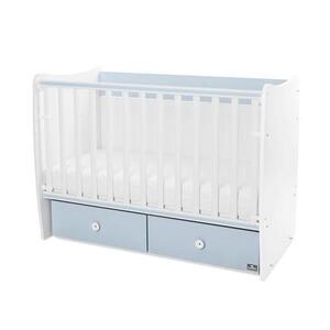Imagine Patut balansoar Lorelli Matrix, 60 x 120 cm, transformabil, Alb/Albastru