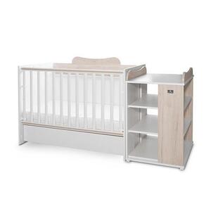Imagine Patut modular multifunctional LORELLI Multi, 5 configurari diferite, 190 x 72 cm, Alb/Maro