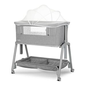 Imagine Patut Co Sleeper copii Lorelli Layla 2 in 1, cu latura pliabila, reglabil pe inaltime, sistem anti-reflux, Gri