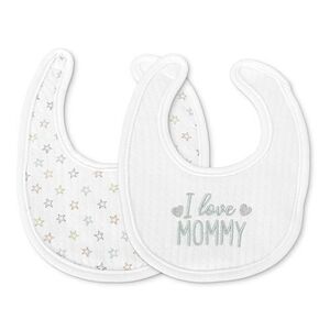 Imagine Set 2 bavete bumbac pentru nou-nascut Lorelli, inchidere cu velcro, potrivit pentru hranire si in perioada eruptiei dentare, 0 luni+, Alb
