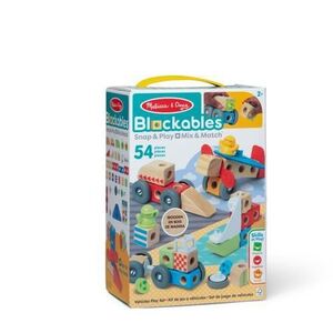 Imagine Set de constructie din lemn Melissa & Doug - Vehicule, 54 piese
