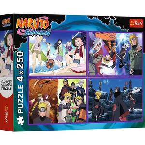 Imagine Puzzle Trefl 4 x 250 piese, Aventurile lui Naruto Uzumaki