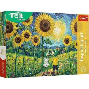 Imagine Puzzle Trefl 100 piese Familia Treflik Floarea-soarelui, 5 ani +