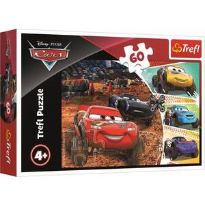 Imagine Puzzle Trefl Fulger Mcqueen cu prietenii, 60 piese