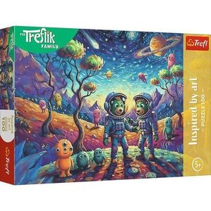 Imagine Puzzle Trefl Familia Treflik, Inspirat de Arta Fantezii Cosmice, 100 de piese