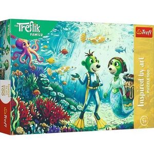 Imagine Puzzle Trefl Familia Treflik, Inspirat de Arta Magia Adancurilor, 100 de piese