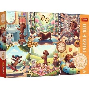 Imagine Puzzle Trefl O zi lunga a unui Teckel, 100 de piese
