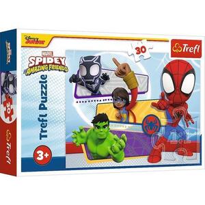 Imagine Puzzle Trefl Marvel Spidey si prietenii sai uimitori curajosul, 30 de piese