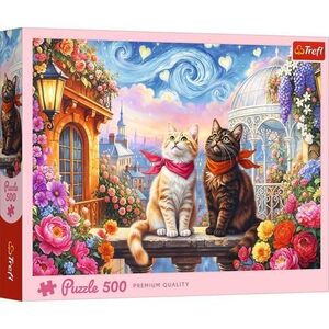Imagine Puzzle Trefl Pisici Indragostite, 500 de piese