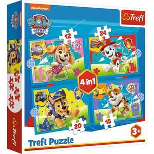 Imagine Puzzle Trefl 4 in 1 Paw Patrol, Echipa catelusilor
