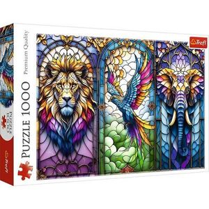 Imagine Puzzle Trefl - Animale In Vitraliu, 1000 piese