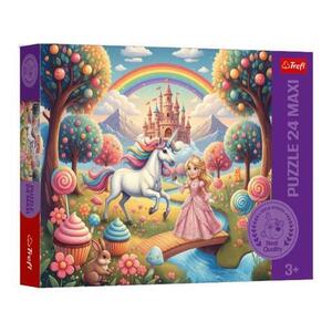 Imagine Puzzle Trefl Maxi Printesa si unicorn, 24 de piese