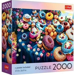 Imagine Puzzle Trefl Colectia SUA Gogosi colorate cu poster inclus, 2000 de piese