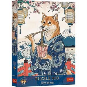 Imagine Puzzle Trefl Premium Plus Pets As Art Meditatia cu paste a lui Shiba, 500 de piese