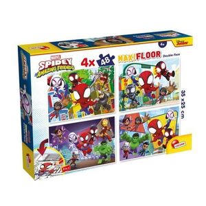 Imagine Puzzle de colorat maxi - Paienjenelul Marvel si prietenii lui uimitori (4 x 48 de piese)