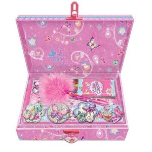 Imagine Cutie muzicala cu accesorii Pecoware 170176BG, Carton, Fluturi, 3+, Multicolor