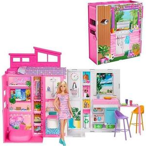 Imagine Set papusa + casuta + accesorii, Barbie Cozy House, Multicolor