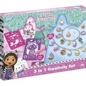 Imagine Set 2 in 1 Gabby's Dollhouse Totum Bratari cu pandantive & carioci de suflat