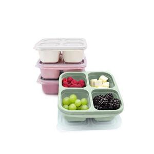 Imagine Set 4 caserole silicon Melii, culori asortate Berry, 4 compartimente, 23x18x4.5cm
