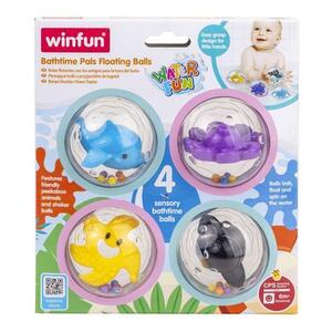 Imagine Set jucarii de baie Winfun, 4 bile senzoriale, 6-9 luni, transparent