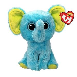 Imagine Jucarie de plus TY Boos Trunkles Elefantul, 15cm, Albastru