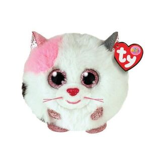 Imagine Jucarie de plus TY 8cm Beanie Balls Muffin Pisica, 8cm, Alb