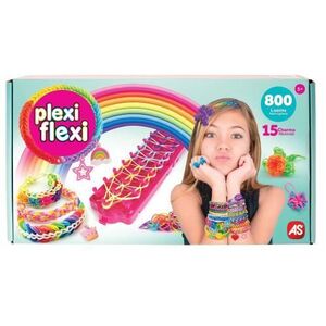 Imagine Set pentru confectionare bratari AS - Plexi Flexi, 800 elastice și 15 accesorii