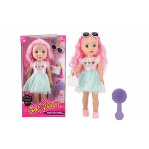 Imagine Papusa MomKi cu accesorii, 35cm, Roz