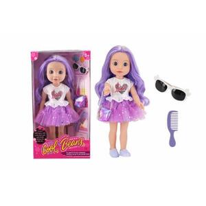 Imagine Papusa MomKi cu accesorii, 35cm, Mov