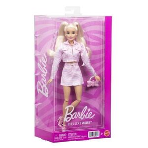 Imagine Papusa Barbie Deluxe Style, cu jacheta din denim, Roz