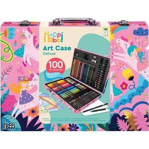 Imagine Set pictura si desen Happi Hobbi Kasetina Zographikes Deluxe, 100 accesorii, multicolor, pentru 3+ ani
