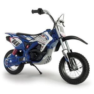Imagine Motocicleta electrica pentru copii Injusa X-Treme Blue Fighter, 24V, pentru orice tip de teren, roti gonflabile, 6 ani+, Alb/Albastru
