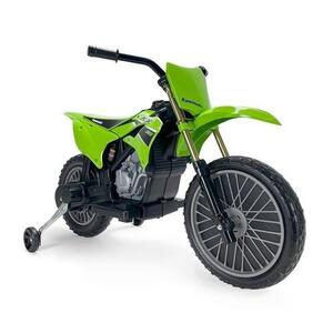Imagine Motocicleta electrica pentru copii Injusa INJ68815, 12V, licentiat Kawasaki KX85, tip cross, cu roti ajutatoare, 3-5 ani, Verde
