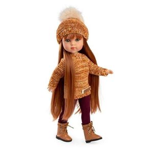 Imagine Papusa fashion Guca Penelope Copenhagen, 33 cm, par lung roscat, corp din vinil, cu outfit complet