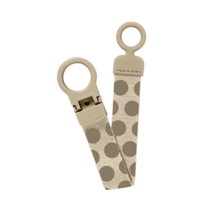 Imagine Lantisor clip Loop pentru suzeta BIBS Studio Collection Polka Dots Mega Vanilla Dark Oak