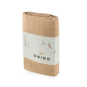 Imagine Muselina multifunctionala din bumbac 100% organic ONINO HUG.me Oatmeal Beige, 120 x 120 cm, certificata GOTS