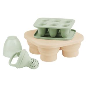 Imagine Set recipiente din silicon si feeder pentru bebelusi Babymoov A004411, Verde