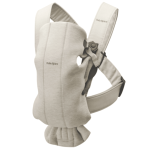Imagine Marsupiu anatomic BabyBjorn Mini, cu pozitii multiple de purtare, 3D Jersey, Bej