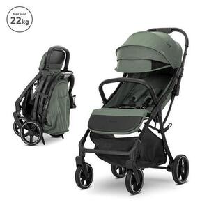 Imagine Carucior sport Lorelli Minori, sistem pliere cu o singura mana, spatar reglabil, husa textila UV 50+, 0 - 22kg, Negru/Verde