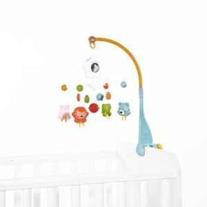 Imagine Carusel muzical pentru pat Lorelli Happy Animals Blue, cu proiector si sunete