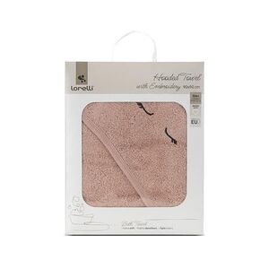 Imagine Prosop de baie cu gluga si broderie Lorelli Smoke Rose, 90 x 90 cm, 0 luni+, bumbac