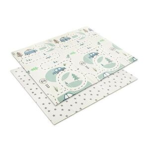 Imagine Covoras de joaca termic pentru copii Lorelli Funny City & Stars, din spuma XPE, design cu doua fete, pliabil, 180 x 200 cm