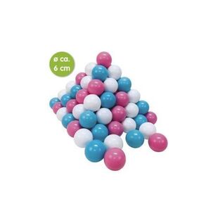 Imagine Set 300 bile din plastic moale fara BPA, Knorr Toys, diametru 6 cm, 0 Luni+, Rose/Creme/Light Blue