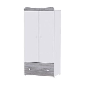 Imagine Dulap garderoba Lorelli Exclusive White & Artwood, 80x57x178 cm, 2 usi