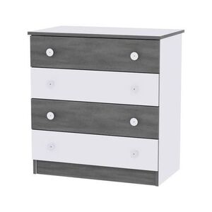 Imagine Comoda lemn Lorelli White Vintage Grey, 81x50x86 cm, 4 sertare