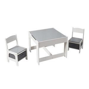 Imagine Set masuta si 2 scaune U-Grow UGMS-5601-GR, MDF, Alb