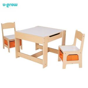 Imagine Set masuta si 2 scaune U-Grow UGMS-5601-NAT, lemn