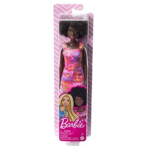 Imagine Papusa Barbie, creola, cu rochita roz, par afro