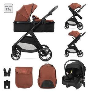 Imagine Carucior 3 in 1 Lorelli Aspen, pana la 22 kg, 0 - 36 luni, sasiu aluminiu, Gri