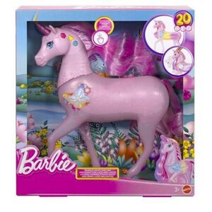 Imagine Set de joaca Barbie - Unicorn roz, cu lumini si sunete